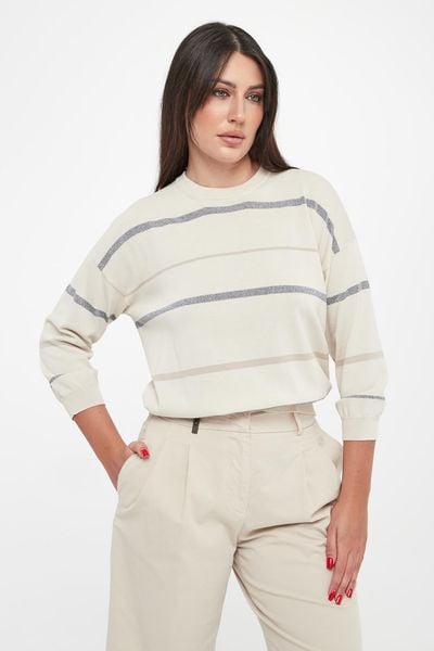 Sweter damski w paski PESERICO. Swetry damskie Peserico, bez wzorów, bez kołnierzyka, bez ramiączek, bez kaptura. Za 1,579.00 zł.