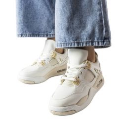 Beżowe sneakersy z łączonych materiałów Malas beżowy. Brązowe trampki i tenisówki damskie bez wzorów, z materiału, klasyczne, bez zapięcia. Za 84.03 zł.