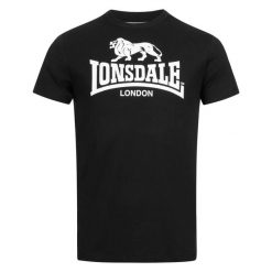 Koszulka Lonsdale St. Erney. Czarne koszulki sportowe męskie Lonsdale, m, bez wzorów, z bawełny, bez kołnierzyka, bez ramiączek. Za 120.00 zł.