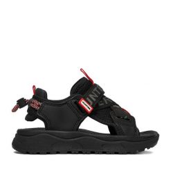 Sandały Hunter. Czarne sandały chłopięce Hunter, bez zapięcia. Za 149.99 zł.