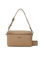 Calvin Klein Torebka Ck Must Convertible Camera Bag K60K612901 Beżowy. Brązowe torebki do ręki damskie Calvin Klein, bez wzorów, ze skóry, bez dodatków. Za 279.99 zł.