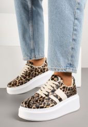 Panterkowe Sneakersy Typu Kultowe Tenisówki na Platformie Redoreve. Trampki i tenisówki damskie Renee, bez wzorów, z jeansu, klasyczne, bez zapięcia. Za 74.99 zł.