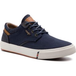 Tenisówki WRANGLER - Icon Low WM91123A Navy 016. Niebieskie półbuty na co dzień męskie Wrangler, bez wzorów, z gumy, bez zapięcia. W wyprzedaży za 169.00 zł.