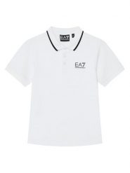 EA7 Emporio Armani Polo 7B000023 AF12901 U0002 Biały Regular Fit. Białe t-shirty dla chłopców EA7 Emporio Armani, bez wzorów, z bawełny, bez ramiączek. Za 239.99 zł.