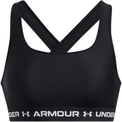 Biustonosz treningowy Under Armour Crossback Mid ultimate black/white. Białe biustonosze Under Armour, bez wzorów, z elastanu. Za 253.99 zł.