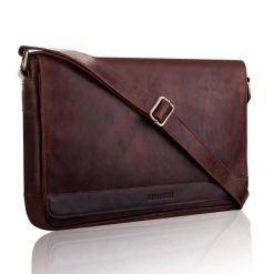 Torba męska VINTAGE Brązowy. Brązowe torby na ramię męskie Betlewski, bez wzorów, z materiału, biznesowe, na ramię. Za 589.00 zł.