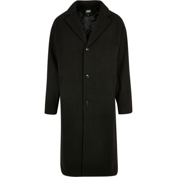 Długi płaszcz Urban Classics. Czarne płaszcze męskie Urban Classics, m, bez wzorów, z materiału, klasyczne, długie, bez kaptura. Za 501.20 zł.