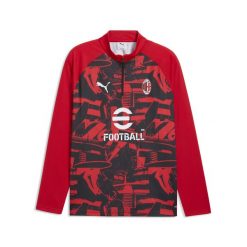 Męska koszulka na rozgrzewkę AC Milan z zamkiem 1/4 PUMA. Czarne koszulki sportowe męskie Puma, m, bez wzorów, z materiału, bez kołnierzyka, bez ramiączek, do piłki nożnej. Za 349.00 zł.