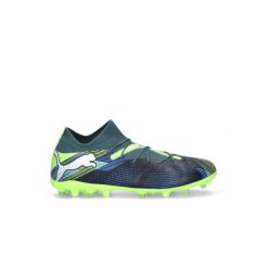Buty piłkarskie FUTURE 7 MATCH MG PUMA Gray Skies White Fizzy Apple Yellow. Czarne buty sportowe męskie Puma, bez zapięcia, do piłki nożnej. W wyprzedaży za 312.05 zł.