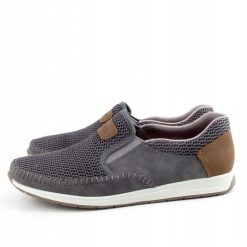 Rieker Rieker Moccasins 11954-45 szary 41. Szare buty sportowe męskie Rieker, bez zapięcia. Za 278.55 zł.