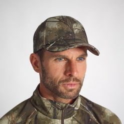 Czapka outdoor świecąca LED camo. Brązowe czapki i kapelusze męskie SOLOGNAC, bez wzorów, z materiału, sportowe. Za 79.99 zł.