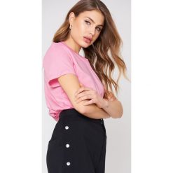 NA-KD Basic T-shirt oversize - Pink. Różowe t-shirty damskie NA-KD Basic, z bawełny. W wyprzedaży za 21.18 zł.