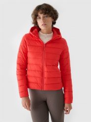 4F Kurtka puchowa z wypełnieniem z recyklingu damska - koralowa XL. Czerwone płaszcze damskie 4f, s, bez wzorów, z dzianiny, klasyczne, z kapturem. W wyprzedaży za 119.99 zł.
