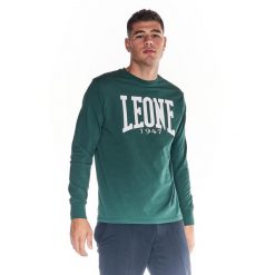 Koszulka na co dzień na siłownię. Zielone koszulki sportowe męskie LEONE 1947 APPAREL, bez wzorów, z bawełny, bez kołnierzyka, bez ramiączek, na fitness i siłownię. Za 108.62 zł.