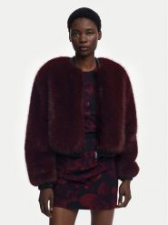 Desigual Futro Raspberry 25WWEW67 Bordowy Relaxed Fit. Czerwone płaszcze damskie Desigual, m, bez wzorów, z futra, bez kaptura. Za 549.99 zł.