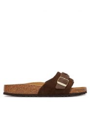 Birkenstock Klapki Oita Braided 1031734 Brązowy. Brązowe klapki damskie Birkenstock, bez wzorów, ze skóry, bez obcasa. Za 579.99 zł.