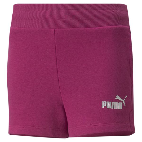 Krótkie spodenki dziewczynki Puma ESS+. Czerwone spodenki dla dziewczynek Puma, bez wzorów, z bawełny, eleganckie. Za 60.99 zł.