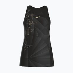 Koszulka do biegania damska Mizuno Active DryAeroFlow Graphic Tank Top. Czarne koszulki sportowe damskie Mizuno, s, bez wzorów, z materiału, bez kołnierzyka, bez ramiączek, do biegania. Za 229.99 zł.