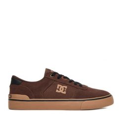Tenisówki DC Shoes. Brązowe trampki męskie DC Shoes, bez wzorów, bez zapięcia. Za 249.99 zł.