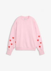 Bluza z mieszanki bawełny. Czerwone bluzy damskie bonprix, bez wzorów, z bawełny, bez kaptura. Za 104.99 zł.