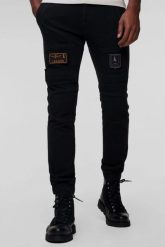 AERONAUTICA MILITARE Czarne męskie bojówki Jersey Anti-G, Rozmiar XL. Czarne spodnie materiałowe męskie Aeronautica Militare, l, bez wzorów, z bawełny. W wyprzedaży za 620.99 zł.