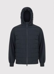 PAKO LORENTE - Granatowa krótka kurtka męska. Kurtki męskie Pako Lorente, na wiosnę, m, bez wzorów, z elastanu, klasyczne, bez kaptura. Za 599.99 zł.