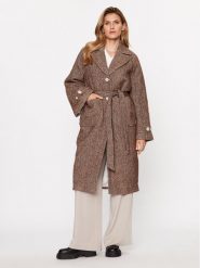 Custommade Płaszcz wełniany Halina 999511879 Brązowy Oversize. Brązowe płaszcze damskie Custommade, na zimę, s, bez wzorów, z wełny, bez kaptura. Za 2,839.00 zł.