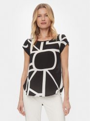 ONLY Bluzka Vic 15161116 Czarny Regular Fit. Czarne bluzki damskie Only, bez wzorów, z syntetyku, bez kołnierzyka, bez ramiączek. Za 49.99 zł.