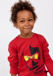 Koszulka Dziecięca z Długim Rękawem LEGO Ninjago Tano 603 Cienoczerwona. Czerwone t-shirty dla chłopców LEGO, bez wzorów, z bawełny, bez ramiączek. Za 59.99 zł.