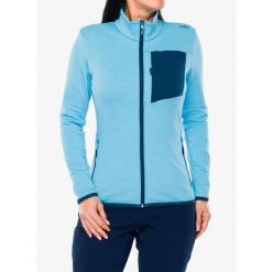 Bluza rozpinana damska CMP Kovyna. Niebieskie bluzy sportowe damskie CMP, bez wzorów, bez kaptura, narciarskie. Za 257.19 zł.