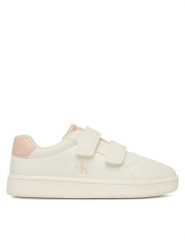 Calvin Klein Sneakersy Velcro V1A9-83206-1355A708 S Biały. Białe buty sportowe dziewczęce Calvin Klein, bez wzorów, ze skóry, bez zapięcia. Za 349.99 zł.