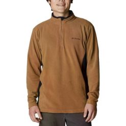 Bluza polarowa COLUMBIA KLAMATH RANGE II HALF ZIP Brązowy. Brązowe bluzy sportowe męskie Columbia, bez wzorów, z polaru, bez kaptura, trekkingowe. Za 193.64 zł.