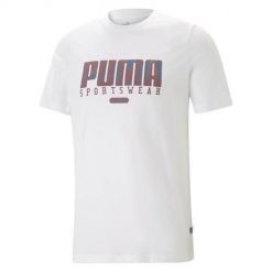 Koszulka sportowa męska Puma Graphics Retro Tee. Białe koszulki sportowe męskie Puma, m, bez wzorów, z bawełny, bez kołnierzyka, bez ramiączek. Za 174.00 zł.