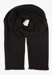 Czarny Casualowy Szalik z Wełną i Wiskozą Batisha. Czarne szaliki i chusty damskie Renee, na jesień, bez wzorów, z jeansu, eleganckie. Za 39.99 zł.