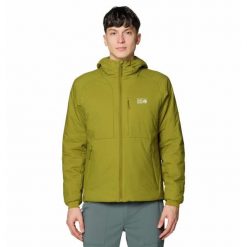 Kurtka turystyczna Mountain Hardwear Kor Stasis™. Zielone kurtki męskie Mountain Hardwear, l, bez wzorów, z materiału, eleganckie, bez kaptura. Za 883.65 zł.