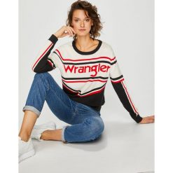 Wrangler - Sweter. Szare swetry damskie Wrangler, z bawełny, z okrągłym kołnierzem. Za 269.90 zł.