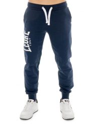 Męskie spodnie dresowe z dużym logo. Niebieskie spodnie sportowe męskie LEONE 1947 APPAREL, m, bez wzorów, z dresówki, na fitness i siłownię. Za 265.23 zł.