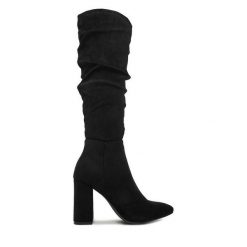 Kozaki DeeZee. Czarne kozaki damskie DeeZee, bez obcasa, na słupku. Za 229.99 zł.