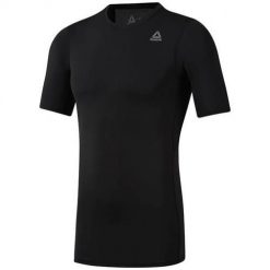 Koszulka treningowa męska Reebok Wor Logo Compression. Czarne koszulki sportowe męskie Reebok, m, bez wzorów, bez kołnierzyka, bez ramiączek, do biegania. Za 139.99 zł.