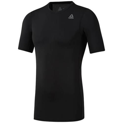 Koszulka treningowa męska Reebok Wor Logo Compression. Czarne koszulki sportowe męskie Reebok, m, bez wzorów, bez kołnierzyka, bez ramiączek, do biegania. Za 139.99 zł.