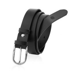 Skórzany pasek damski DAISY czarny 110-125-cm. Czarne paski damskie bez wzorów. Za 54.12 zł.