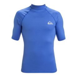 Koszulka surf UPF 50 z krótkim rękawem dla Mężczyzn EVERYDAY Niebieski. Niebieskie koszulki sportowe męskie Quiksilver, m, bez wzorów, z elastanu, bez kołnierzyka, bez ramiączek. Za 139.99 zł.