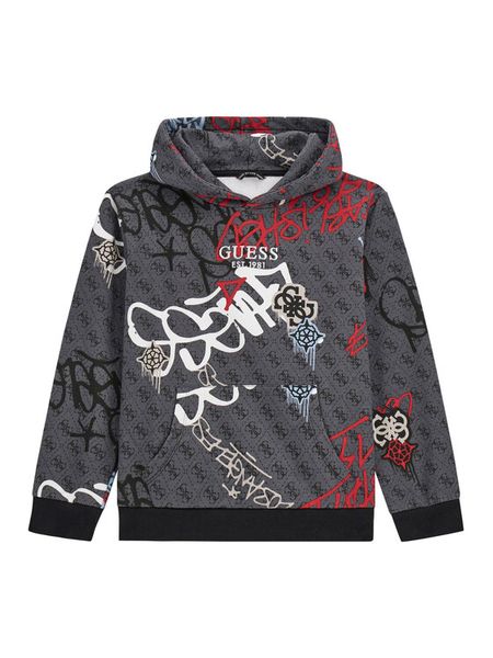 Guess Bluza L5BQ04 KAD74 Szary Regular Fit. Szare bluzy dla chłopców Guess, z aplikacjami, z bawełny, bez ramiączek, bez kaptura. Za 185.00 zł.