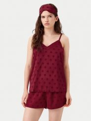 Tommy Hilfiger Piżama UW0UW05551 Bordowy Regular Fit. Czerwone piżamy damskie Tommy Hilfiger, s, bez wzorów, z syntetyku, bez ramiączek. Za 219.99 zł.
