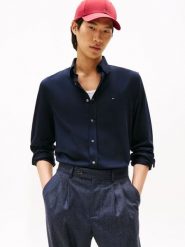 Tommy Hilfiger koszula casual Mężczyźni Slim Fit niebieski, XL. Niebieskie koszule męskie Tommy Hilfiger, m, bez wzorów, z bawełny, casualowe, bez kołnierzyka, bez ramiączek. Za 329.95 zł.