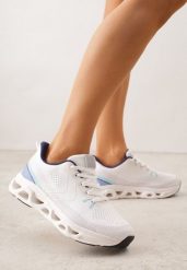 Białe Siateczkowe Buty Sportowe na Podeszwie z Otworami Quilvia. Białe obuwie sportowe damskie Renee, bez wzorów, z materiału. Za 89.99 zł.