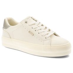 Trampki damskie Big Star, skóra ekologiczna sznurowany fason gruba gumowa podeszwa minimalistyczny design subtelne logo, beżowe, TT274806. Brązowe trampki i tenisówki damskie Big Star, bez wzorów, z gumy, retro, bez zapięcia. Za 149.00 zł.