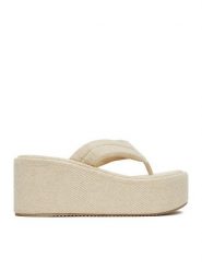 DeeZee Japonki CT0718-1 Beżowy. Brązowe klapki damskie DeeZee, bez wzorów, z materiału, bez obcasa. Za 139.99 zł.