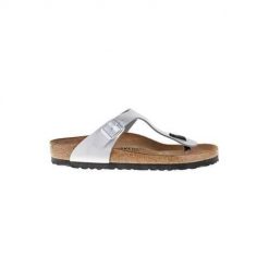 Japonki damskie Birkenstock Gizeh. Białe klapki damskie Birkenstock, bez wzorów, z materiału, bez obcasa. Za 379.10 zł.