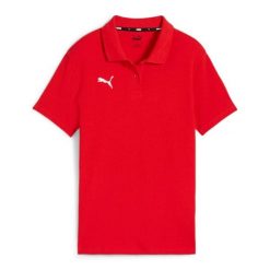 Koszulka sportowa damska polo Puma TEAMGOAL. Białe koszulki sportowe damskie Puma, l, bez wzorów, z bawełny, bez kołnierzyka, bez ramiączek, na fitness i siłownię. Za 120.29 zł.